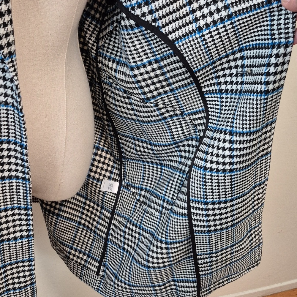 J. Jill Long Plaid Duster Plaid Jacket w Pockets Sz M Petite - Picture 8 of 15